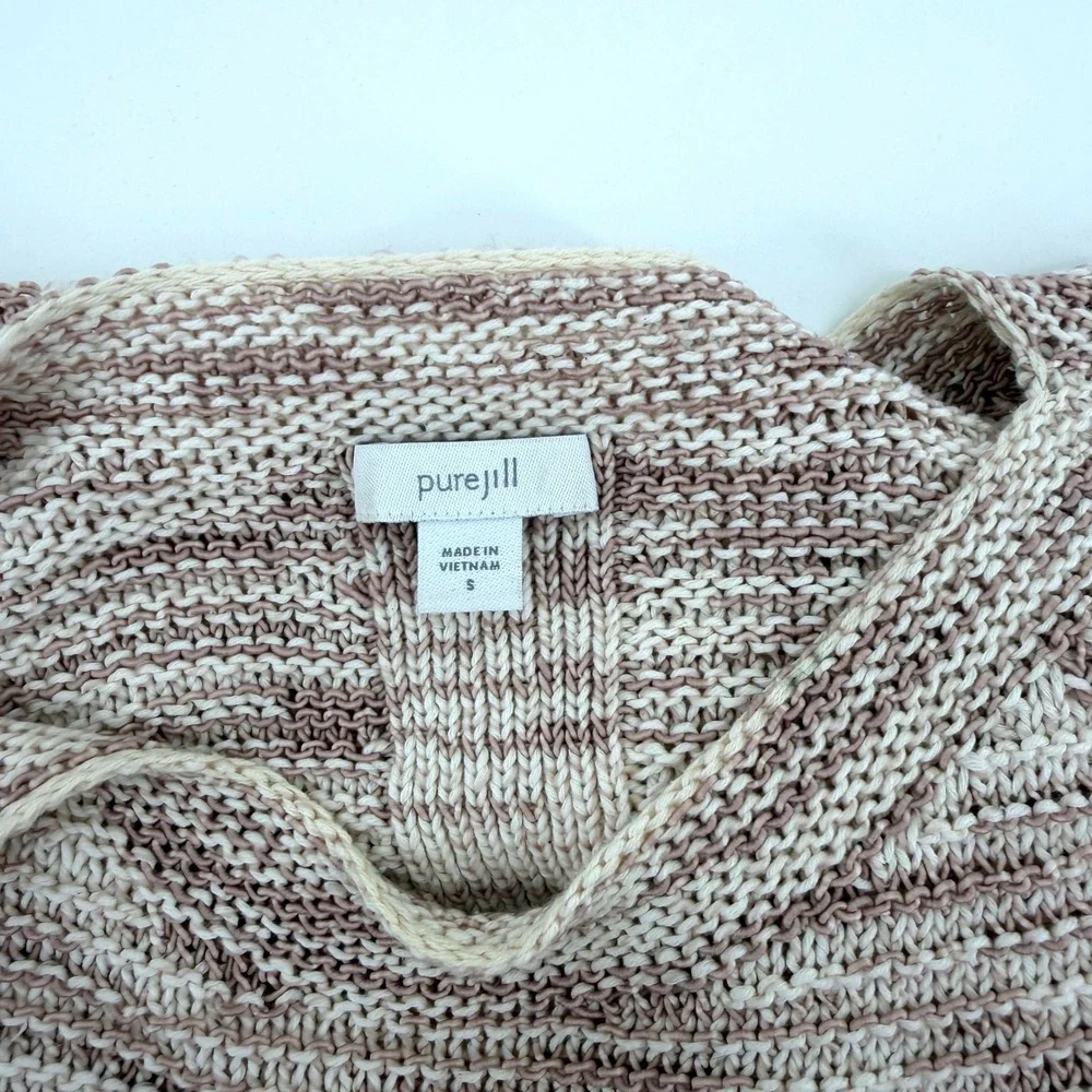 Pure Jill Sweater Textured Marled Knit Small Pink Womens Cotton‎ Blend Pullover